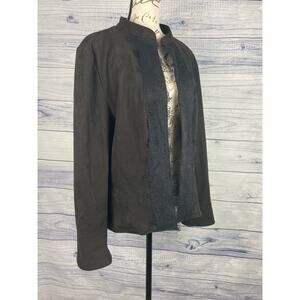 The Limited Collection Women Faux Leather Jacket Womens XL Brown Lace Lined